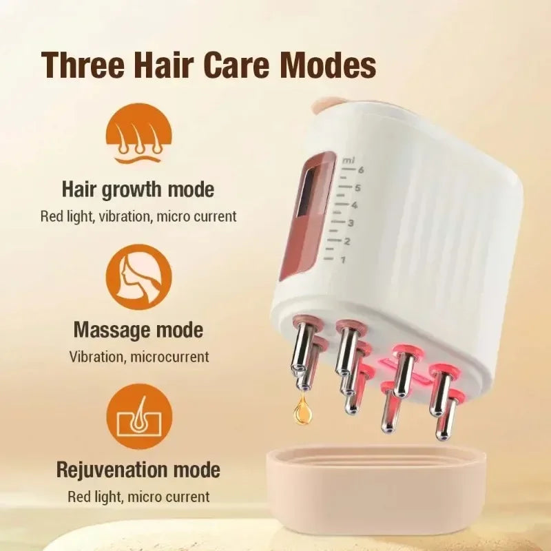 LED Vibration Massage Comb Liquid Oil Applicator for Hair Growth