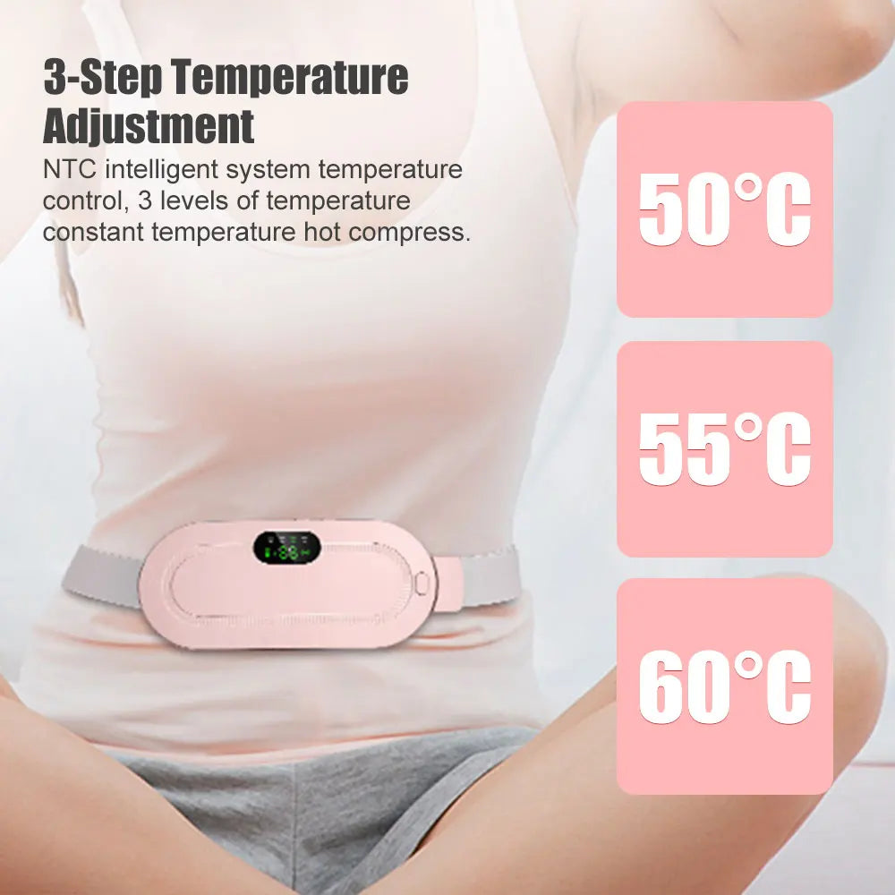 Electric Period Cramp Massager Vibrating Heating Belt for Menstrual Relief