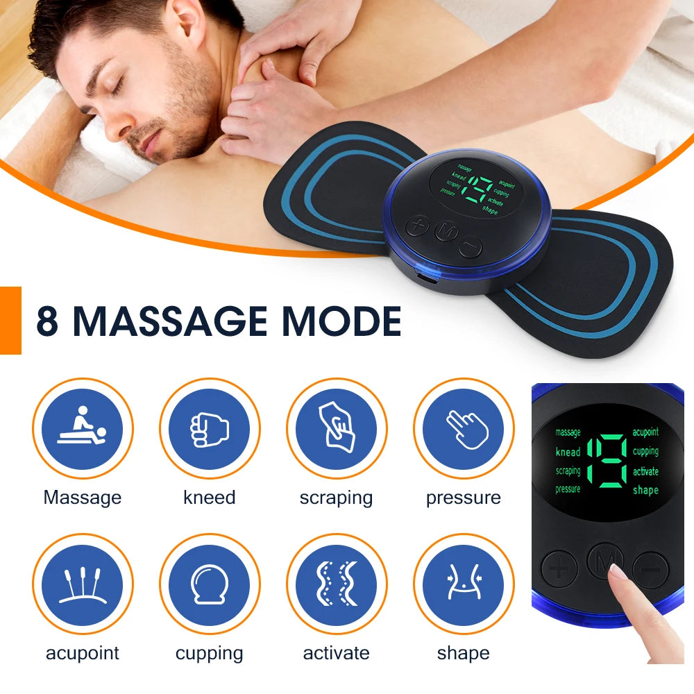 Electric EMS Neck Massager 8 Mode Portable Pain Relief