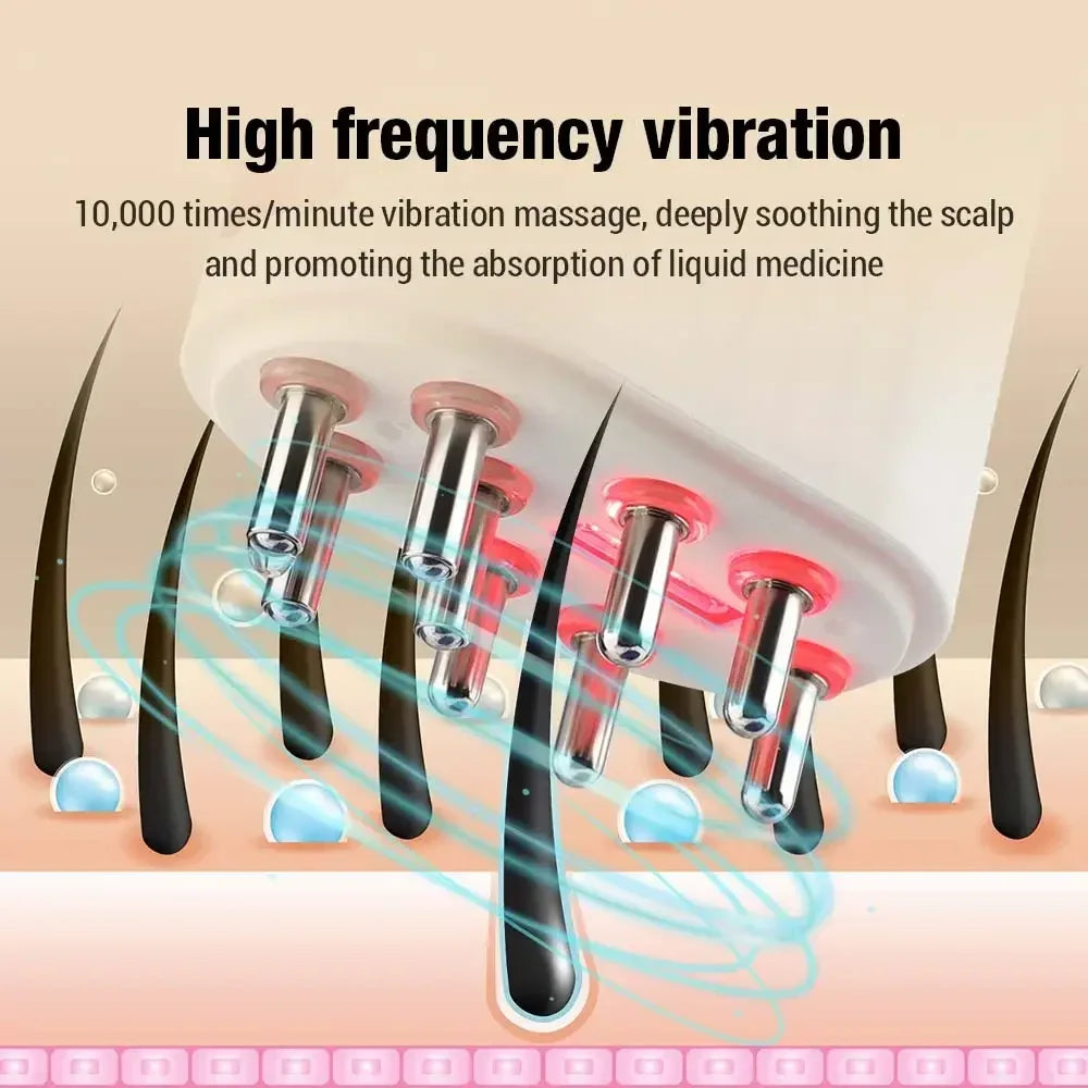 LED Vibration Massage Comb Liquid Oil Applicator for Hair Growth